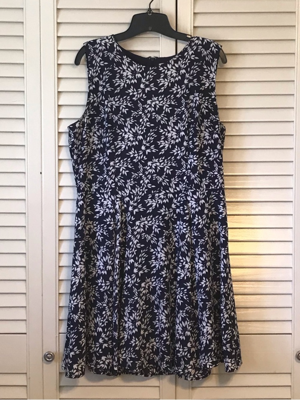 Maison Jules Navy Floral Sleeveless A-Line Dress